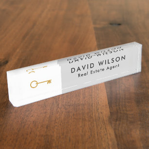 Modern Minimalist Real Estate agent Nameplate
