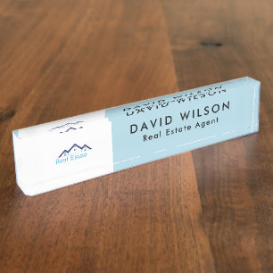 Modern Minimalist Real Estate agent Nameplate