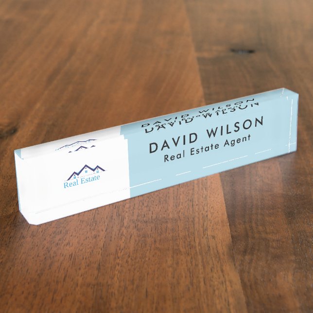 Modern Minimalist Real Estate agent Nameplate (Side)