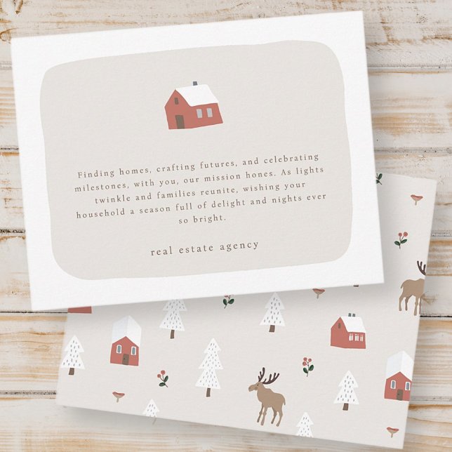 Modern Minimalist Real Estate Business Holiday Card (Creator Uploaded)