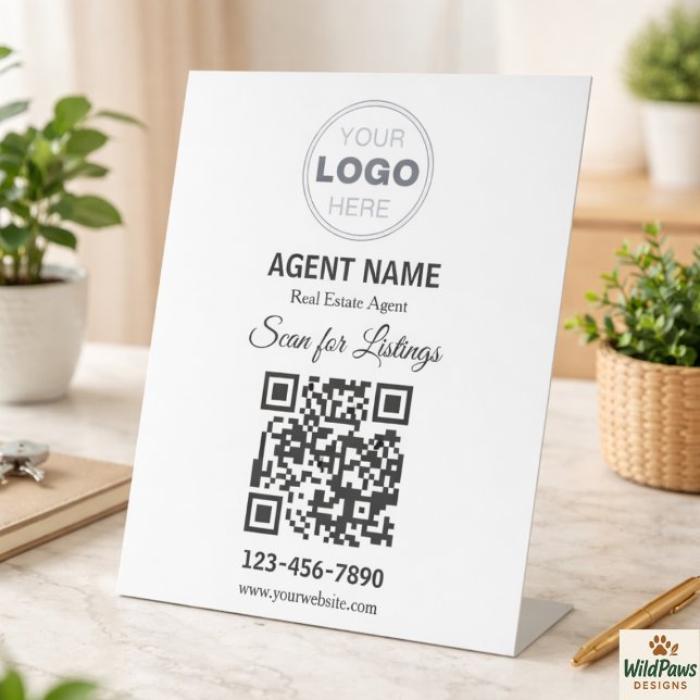 Modern Minimalist Real Estate Listing Scan Pedestal Sign (Modern Minimalist Real Estate Listing Scan Pedestal Sign
)