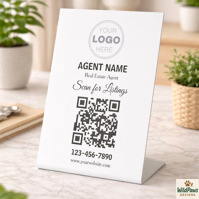 Modern Minimalist Real Estate Listing Scan Pedestal Sign (Modern Minimalist Real Estate Listing Scan Pedestal Sign
)