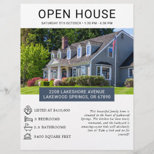 Modern Minimalist Real Estate Open House Flyer