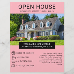 Modern Minimalist Real Estate Open House Flyer
