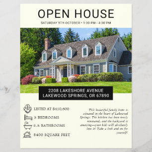 Modern Minimalist Real Estate Open House Flyer