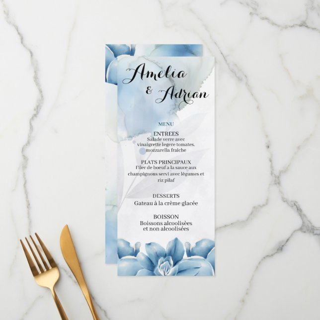 Modern Minimalist Reception Dinner Menu (Front/Back In Situ)