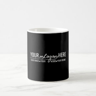 Modern Minimalist Rectangular Black Logo Coffee Mug