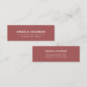 Modern Minimalist Red Graduation Name Card