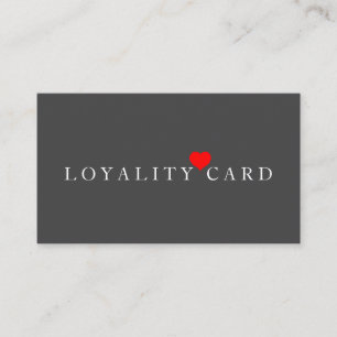 Modern Minimalist Red Heart Loyalty Card