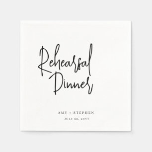 Modern Minimalist Rehearsal Dinner Napkins