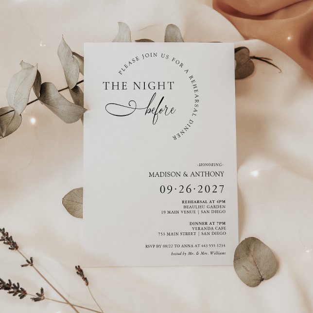 Modern & Minimalist Rehearsal Dinner Typography Invitation (Creator Uploaded)
