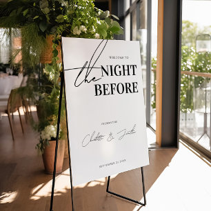 Modern Minimalist Rehearsal Dinner Welcome Sign