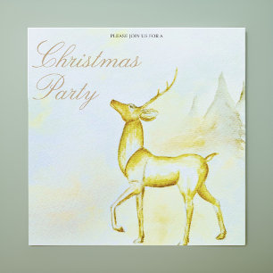 Modern Minimalist Reindeer Christmas Holiday Party Invitation
