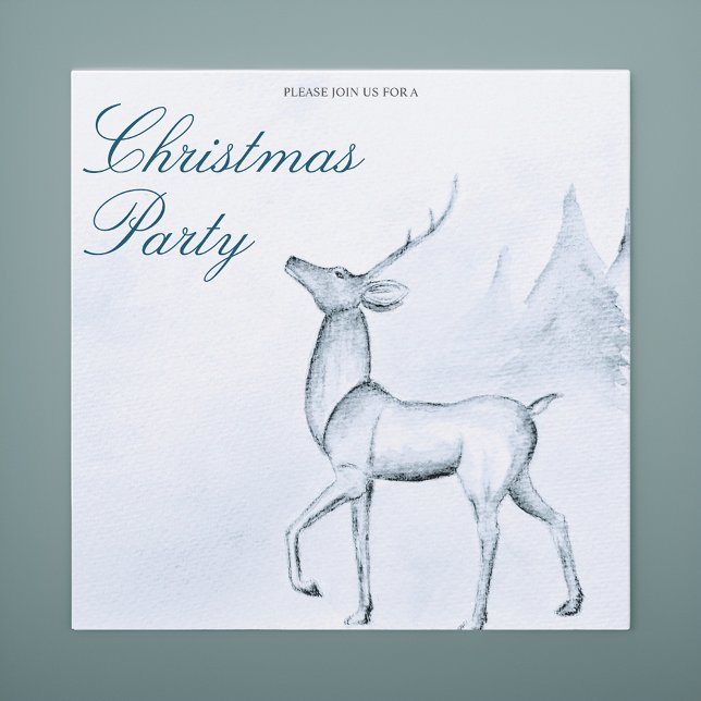 Modern Minimalist Reindeer Christmas Holiday Party Invitation (Creator Uploaded)