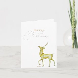 Modern Minimalist Reindeer Corporate Christmas Card