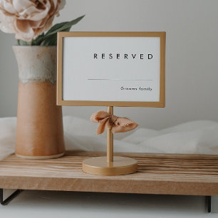 Modern Minimalist Reserved Sign