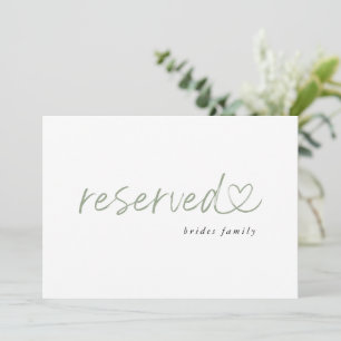 Modern Minimalist Reserved Wedding Sign