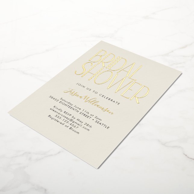 Modern Minimalist Retro Bridal Shower Gold (Rotated)