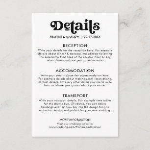 Modern Minimalist Retro Casual Details Enclosure Card