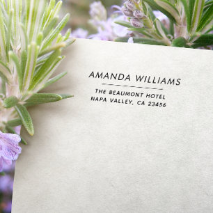 Modern Minimalist Return Address Rubber Stamp