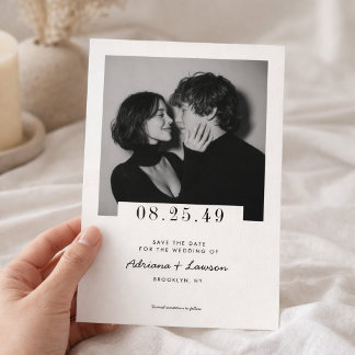 Modern Minimalist Romantic Editorial Photo Wedding Save The Date
