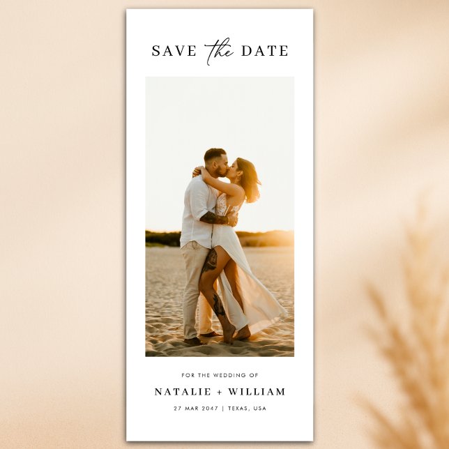 Modern Minimalist Romantic Photo Wedding Bookmark Save The Date (Creator Uploaded)