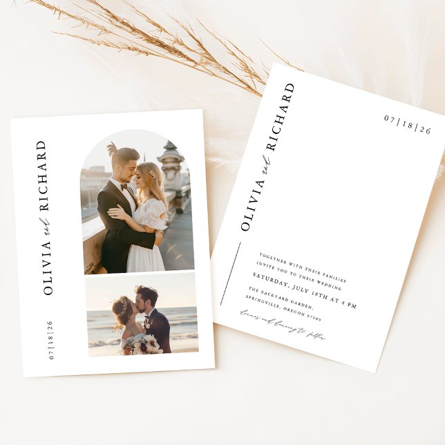 Modern Minimalist Romantic Photo Wedding Invitation (Creator Uploaded)