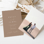 Modern Minimalist Romantic Script Photo Wedding In Invitation<br><div class="desc">This simple and elegant invitation is perfect for a modern wedding. Design features an handwritten font and modern minimalist design. Designed to coordinate with for the «Natural Glam» Wedding Invitation Collection. To change your names, wedding location and date, and other details, click «Personalise». To move the text and photo or...</div>