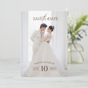 Modern Minimalist Romantic Script Photo Wedding  Invitation