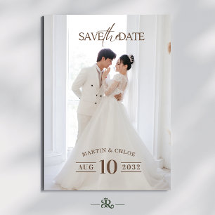 Modern Minimalist Romantic Script Photo Wedding  Invitation