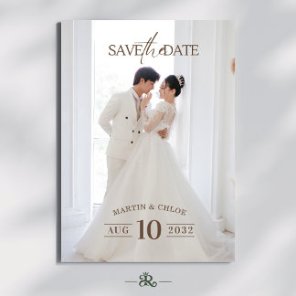 Modern Minimalist Romantic Script Photo Wedding Invitation