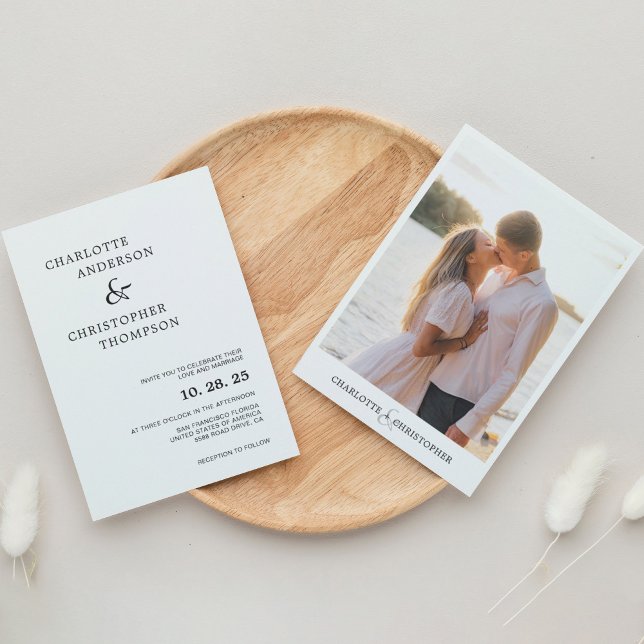 Modern Minimalist Romantic Simple Wedding Invitation (Creator Uploaded)