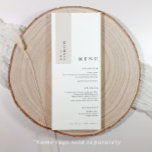 Modern Minimalist Room for Name Tags Wedding Menu<br><div class="desc">Modern and understated, this minimalist black and white wedding menu is designed for an effortlessly elegant table setting. Each card features a clean, single-course layout — perfect for placing one at every guest’s seat. The text is thoughtfully aligned towards the bottom, leaving open space at the top for adding name...</div>