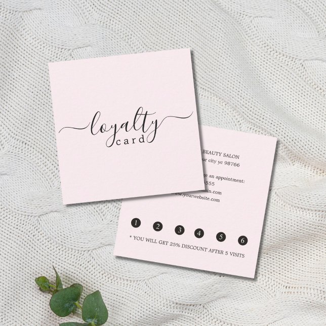 Modern Minimalist Rose Beauty Salon Loyalty Card (Creator Uploaded)