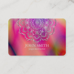 Modern Minimalist Rose Gold Lotus Yoga Instructor Business Card