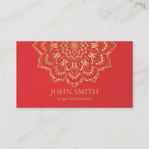 Modern Minimalist Rose Gold Lotus Yoga Instructor Business Card