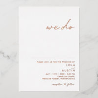 Modern Minimalist | Rose Gold We Do Wedding Real