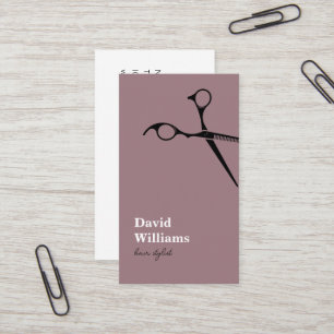 Modern Minimalist Rose White Hair Stylist Business Card