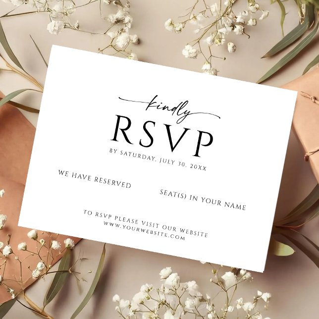 Modern Minimalist RSVP Card with Kindly Script (Creator Uploaded)