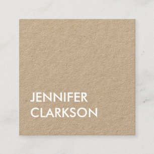 Modern minimalist rustic kraft bold text square business card