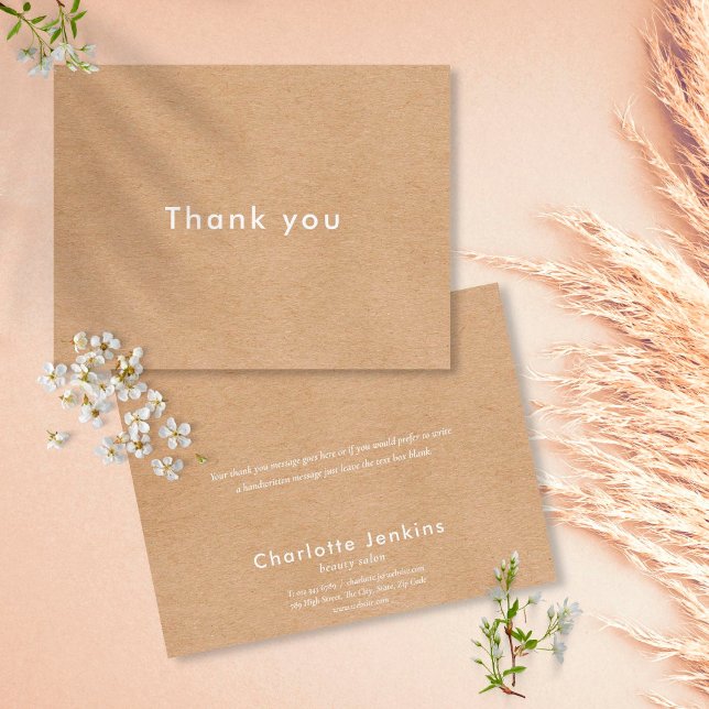 Modern Minimalist Rustic Kraft Business Thank You Card (Creator Uploaded)