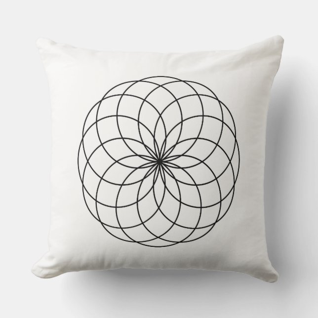 Modern Minimalist Sacred Geometry Abstract Cushion (Front)