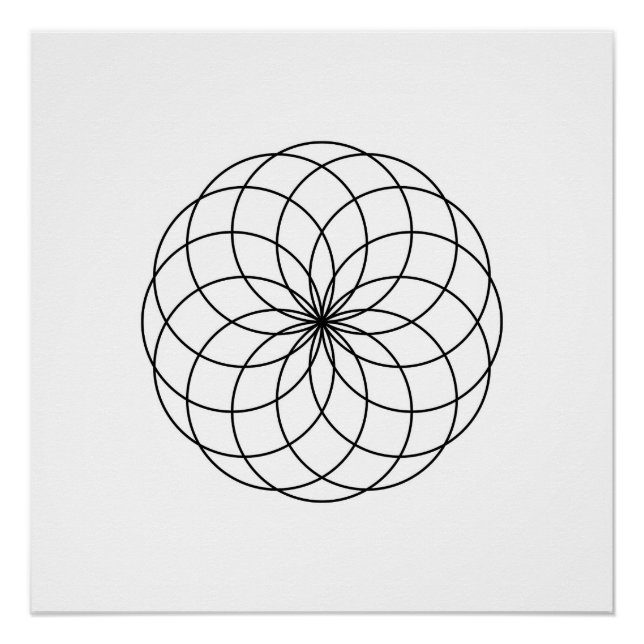 Modern Minimalist Sacred Geometry Abstract Poster (Front)