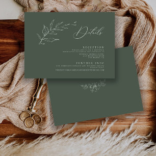 Modern Minimalist Sage Green Calligraphy Wedding Enclosure Card