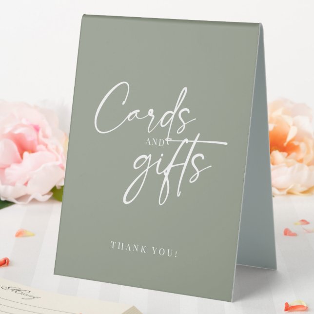 Modern Minimalist Sage Green Cards and Gifts (In SItu (Wedding))