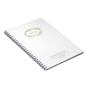 Modern Minimalist Sage Green Custom Business Logo Notebook