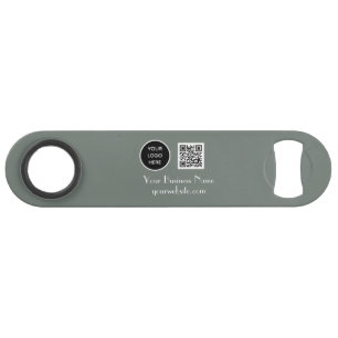 Modern Minimalist Sage Green Custom logo QR Code