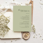 Modern Minimalist sage green Enclosure card<br><div class="desc">modern sage green Wedding Enclosure Cards,  green Wedding Enclosure Cards,  sage green Wedding Enclosure Cards,  Boho Wedding Enclosure Cards.</div>