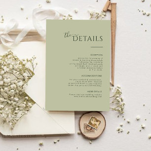 Modern Minimalist sage green Enclosure card
