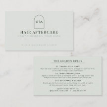 Modern Minimalist Sage Green Hair Aftercare
